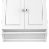 Armario de Pared de 2 Niveles para baño, de Madera, con Estante Ajustable en Altura - details 4