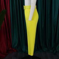 Elegantes Pantalones De Oficina Para Mujer Cintura Alta Con Cinturón Estilo Lady De Negocios Moda Trabajo Pantalones Rectos De Talla Fija Para Todas Las Estaciones - details 13