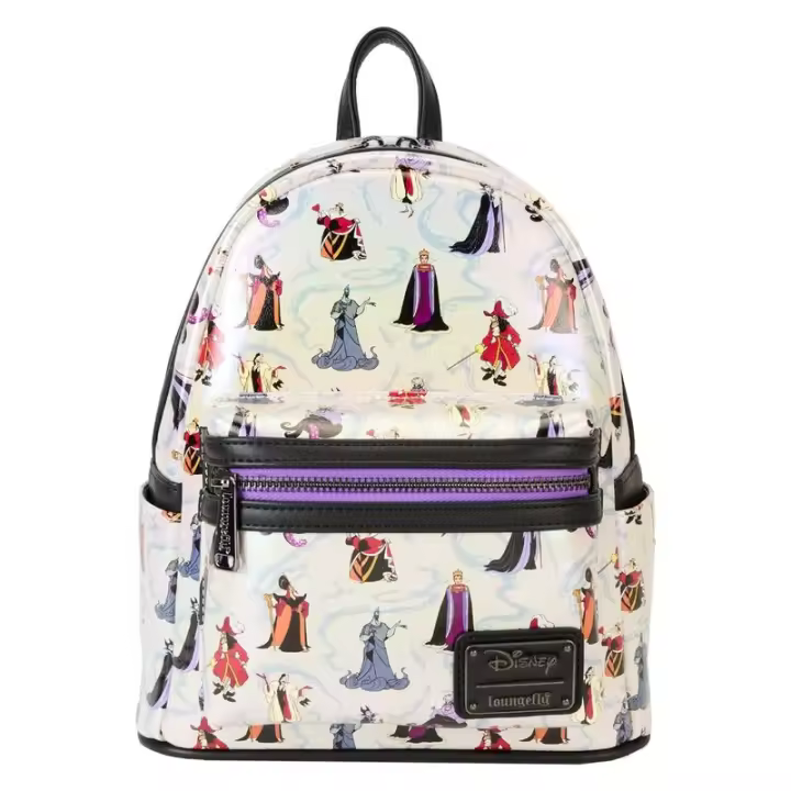 Mochila Villanas Disney Loungefly 26cm. Mochila ergonómica con amplio espacio. Diseño resistente y versátil para llevar tus pertenencias con estilo. - 1