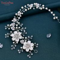 YouLaPan Diadema De Boda Para Novia Con Cristales Y Perlas Tiara De Mujer Accesorios De Peluca Para Celebraciones HP295 - details 2