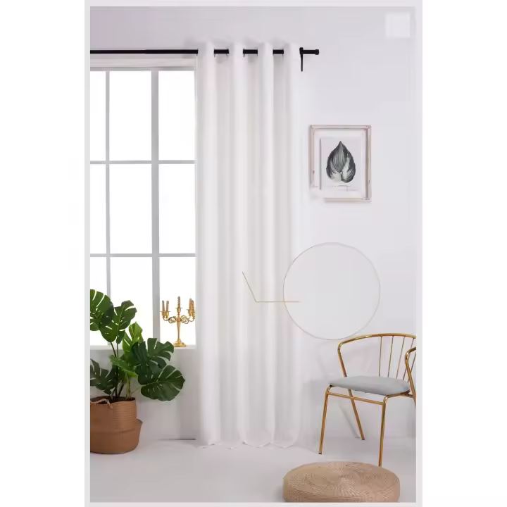 Cortina serie de lino de terciopelo poliéster 150x260cm.Decorar para el hogar, sala de estar y dormitorio, estilo americano, 1 Panel. - 1