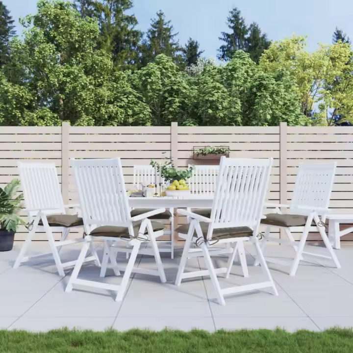 vidaXL Cojines de silla de jardín 6 uds tela Oxford taupé 40x40x7 cm - 1