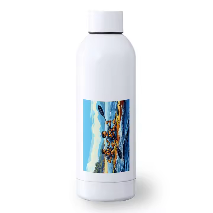 MERCHANDMANIA BIDON 500 ML ACERO INOXIDABLE deporte playa kayak amigos isla tropical deporte deportivo botella senderismo - 1