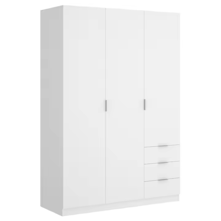 Dekit Armario 3 Puertas y 3 Cajones - ESSEN - 184x121x52 - Blanco Espacioso - 1