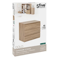 CÓMODA MADERA NATURAL CON 3 CAJONES MARCA FIVE - details 0