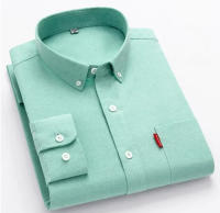Camisa Clásica De Algodón 100% Para Hombres Manga Larga Monochroma Con Solapa Y Bolsillo Suave Y Slim Para Negocios - details 10