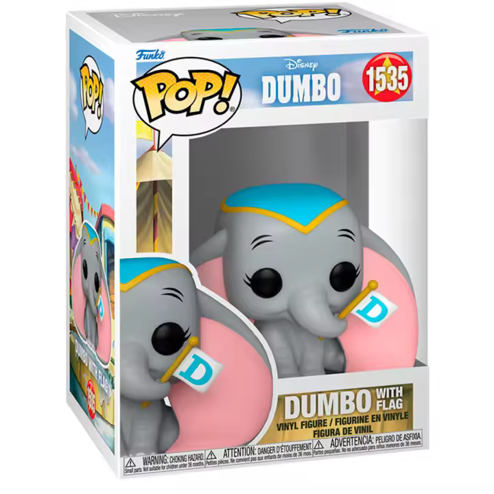 Figura Pop Disney Dumbo - Dumbo With Flag-Figura de Vinilo Coleccionable - Idea de Regalo- Mercancia Oficial - Juguetes para Niños y Adultos - Movies Fans - Muñeco para Coleccionistas y Exposición - 1