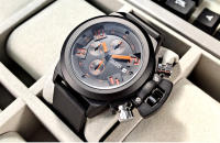 Reloj De Pulsera Deportivo Para Hombre Megir Moda Con Banda De Silicona Pantalla Analógica Cronógrafo Negro Con Calendario Resistente Al Agua - details 0