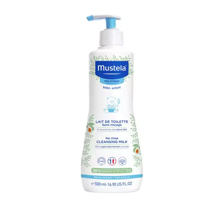 Mustela Loción Limpiadora para Bebés y Niños 500ml - Cuidado Diario para Piel Normal - 1