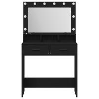 Mesa de tocador vidaXL con luces LED negra en roble, 79x41x135 cm - details 3