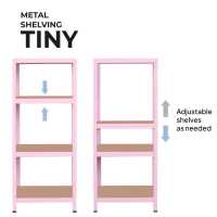 Ociodual Estanteria Metalica Tiny Rosa, Estante Ideal para Hogar, Estanterias Trastero, Muebles, Oficina, Estanterias Almacenaje Divisible, Sin Tornillos, 240kg, 4 Baldas MDF, 150x60x30cm - details 4