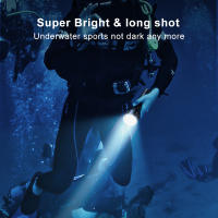 Lampara Submarina Recargable LED Smiling Shark SDQ20 Diving Flashlight Con Correa Torcha Super Brillante Para Natación Profunda Material De Aluminio - details 2