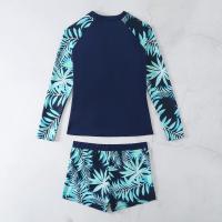 Traje De Baño De Dos Piezas Para Mujer 2024 Con Estampado De Surf Y Flores Long Sleeve Racerback Vest Y Cross Back Spandex Nylon - details 15