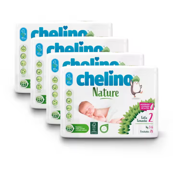 Pack ahorro Pañales T2 3-6 kg Chelino Nature 112 Uds - 1