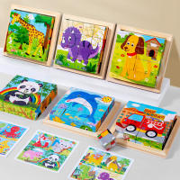 Juguetes De Bloques De Madera Para Bebés Juego De Rompecabezas En Cubos De Seis Lados Educativo Con Animales Frutas Y Tráfico Para Niños - details 2