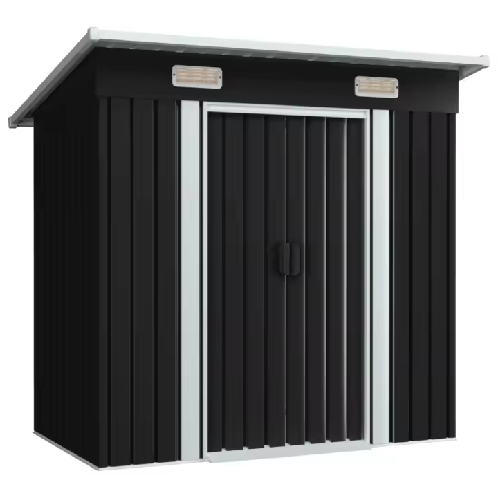 vidaXL Cobertizo para jardín de acero gris antracita - 1