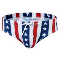 Bikini Briefs De Natación Para Hombre Estilo American Flag Print Sexy Shorts De Playa Traje De Baño Con Patrón De Estándares - details 16
