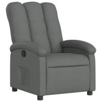 vidaXL Sillón reclinable de tela Gris claro, Gris oscuro, Negro Sillon Dormitorio Sillon Comodos Silla Relax Sillón Sofá - details 7