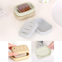 Caja De Jabón Portátil Doble Capa De Plástico Con Tapa Para Baño Organizador De Drenaje Para El Hogar Y Baño - details 3