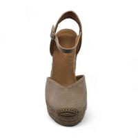 Calzados soraia, Sandalia de antelina y plataforma de yute, espardeñas de cuña alta, para mujer. - details 2