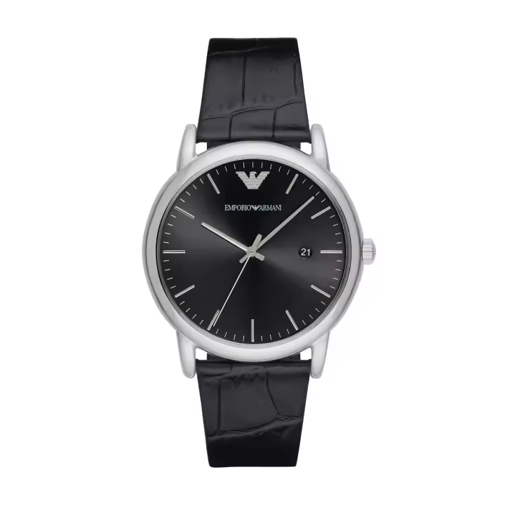 Emporio Armani Reloj LEATHER，SILVER，QUARTZ/3 HAND DATE AR2500 - 1