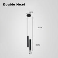 Lámpara Colgante Moderna Nórdica LED Doble Cabeza Para Comedor 2m Con Tubo Decorativo De Cilindro Lámpara De Techo Auto Contenida LED Incluido - details 5
