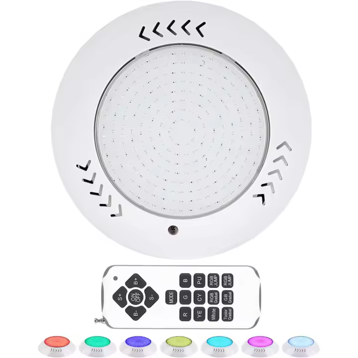 Foco LED para piscina, reflector para piscina RGB multicolor de 35 W, luces LED sumergibles a prueba de agua IP68 con control remoto para decoración de piscinas, fiestas, festivales, fuentes [AC/DC12V A+++] - 1