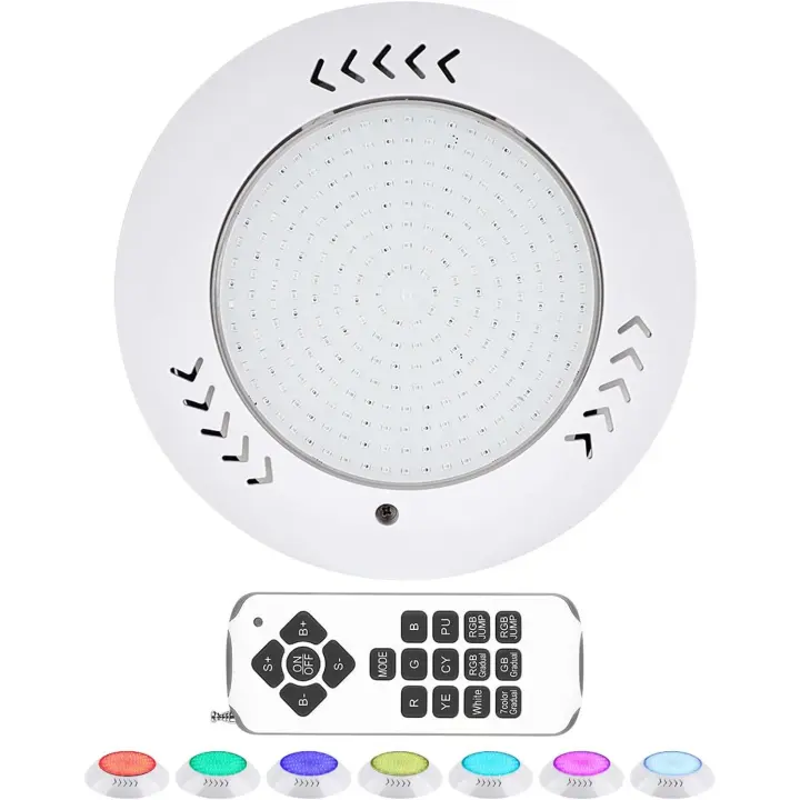 Foco LED para piscina, reflector para piscina RGB multicolor de 35 W, luces LED sumergibles a prueba de agua IP68 con control remoto para decoración de piscinas, fiestas, festivales, fuentes [AC/DC12V A+++] - 1