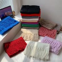 Bufanda De Pashmina Suave Para Invierno Para Mujeres Y Niñas Color Sólido Larga Con Borlas Gruesa Y Ternura Abrazadora Multifuncional Para Casual - details 17