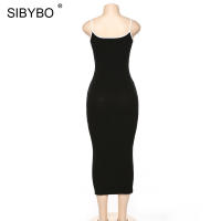 Vestido De Verano SIBYBO Para Mujer Con Tirantes Y Cuello Redondo Vestido Largo De Fiesta Sin Mangas En Color Sólido Ajustado - details 10