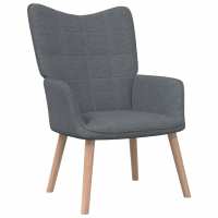vidaXL Sillón de relax con reposapiés de tela Gris claro, Gris oscuro, Crema Sillon Dormitorio Sillon Comodos Silla Relax Sillón Sofá - details 4