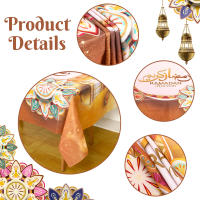 Mantel De Poliéster Para Eid Mubarak Y Ramadán Resistente Al Agua Y a La Grasa Estilo Moderno Decoración Para Restaurante Y Hogar Arte Islámico Rectangular - details 6