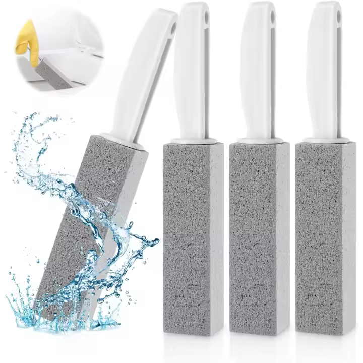 4 Piezas Bloque para Limpieza de Wc,Limpieza Piedra Pomez con Mango Colgante,Limpios Piedra PóMez Uso Doméstico,Escobilla de BañO de Piedra PóMez,para Limpieza Baño,Inodor,Cuidado Parrilla De Los Pies - 1