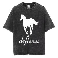 Camiseta Deftones Rock Band Blanco Vintage Lavado Para Hombres Y Mujeres Harajuku Gótico Verano Casual Streetwear Top Hip Hop Y2k - details 6