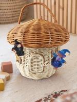 Cesta De Almacenamiento De Rotura En Hecho Ecológico Para Niños Decoración De Habitación De Niños Organizador De Estante Tejido Cesta De Picnic Portátil Fruta Para Casa De Muñecas - details 3