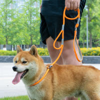Correa Y Collar Para Perros De Nylon Doble Mano Para Entrenamiento Sin Arrastre Fuerte Para Perros Medianos Y Puppies - details 4