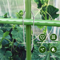 50Pc Hebilla De Conexión Para Trepaderes Plantas Metálica De Acero Inoxidable Soporte De Tubo Para Jardín Y Estufa Verde - details 0
