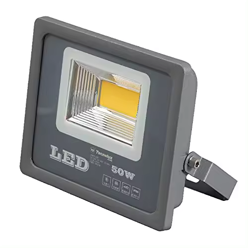 Proyector de 50W LED para exteriores Proyector de LED para iluminación decoración 2000K amarillo claro IP66 gris - 1