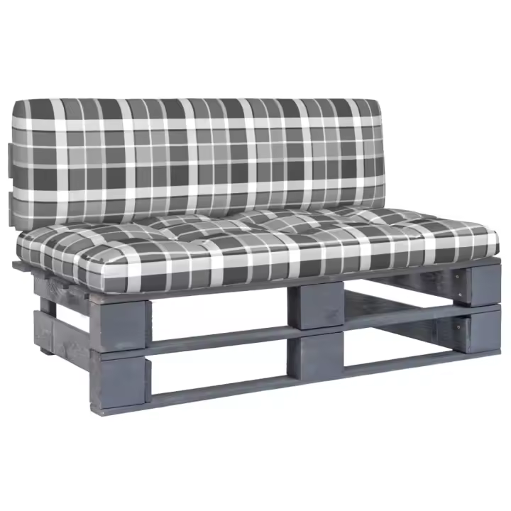 vidaXL Otomana de jardín de palets madera de pino impregnada gris - 1