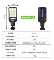 Lámpara Solar LED Exterior Impermeable Con Sensor De Movimiento 30/72COB Para Jardín Terraza Puerta De Garage Y Calle - details 10