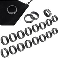 Anillos De Acero Inoxidable Sin Fin 16pcs 8 Tamaños Negro Doble Anillo Vacío Anillo De Banda Ancha Para Joyería - details 0
