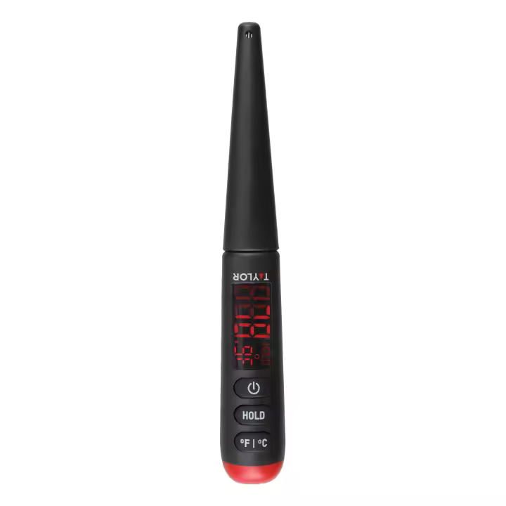 Taylor Pro Termómetro Digital para Alimentos Sonda con Pantalla LED Brillante, Ideal para Carne y Pescado, Plástico / Acero Inoxidable, Negro, 24.5cm - 1