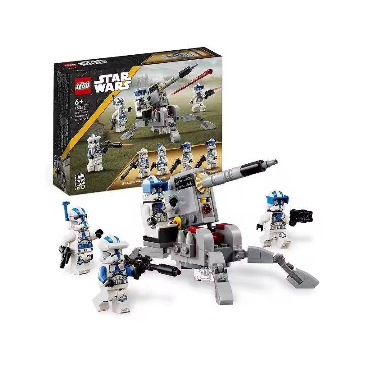 LEGO 75345 Star Wars TM Pack de Combate: Soldados Clon de la 501, Juego de Batalla, Vehículo AV-7 edad + 6 23L75345 - 1