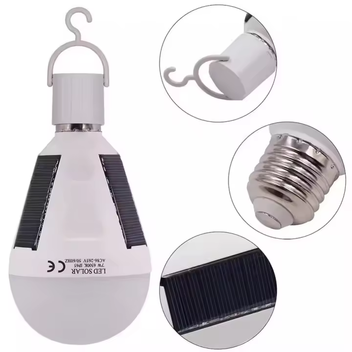 Lámpara Solar para exteriores, luces Led de jardín para tienda de campaña, Bombilla de emergencia portátil, faroles de pared para casa de campo y calle, resistente al agua IP65 - 1