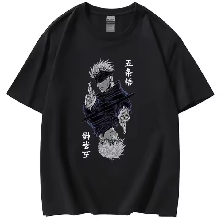 Camiseta Jujutsu Kaisen Satoru Gojo Para Hombres Y Mujeres Moda Verano Casual Impresión De Moda Camisetas De Calle Ropa Unisex Estilo Tren De Verano - 1