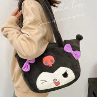 Bolso De Peluche Kawaii Sanrio Grande Bolsa De Hombro Con Dibujos De Kuromi Cinnamoroll My Melody Para Niñas Bolsa De Maquillaje Regalo - details 0