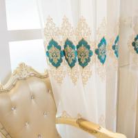 Cortina De Tules Bordadas Estilo Europeo Para Sala De Estar Y Dormitorio Sencilla Translúcida De Poliéster 100% Lujo Exquisito - details 5