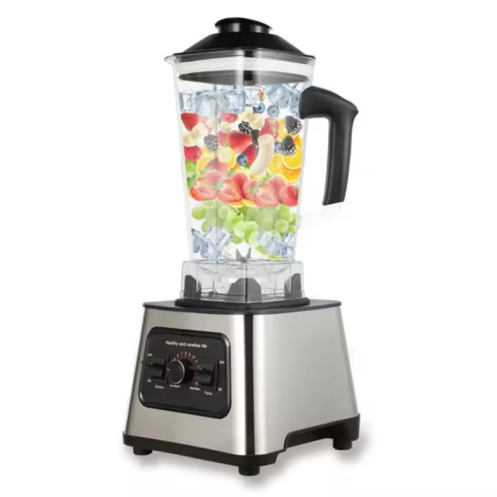 6000W Potente Batidora Licuadora Exprimidor Batidora de Mesa 2.5L Recipiente Procesador de Alimentos Batidora Mezcladora para Hielo Fruta Nuez,family,Acero inoxidable - 1
