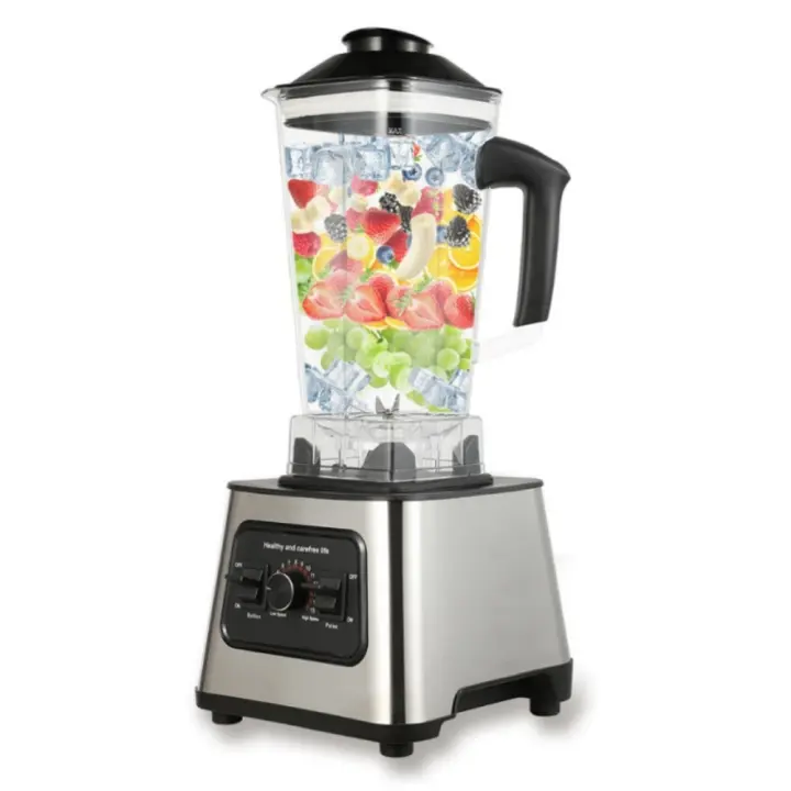 6000W Potente Batidora Licuadora Exprimidor Batidora de Mesa 2.5L Recipiente Procesador de Alimentos Batidora Mezcladora para Hielo Fruta Nuez,family,Acero inoxidable - 1