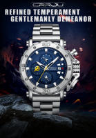 Reloj De Pulsera De Lujo Para Hombres CRRJU Grande Dial En Acero Inoxidable Impermeable Cronógrafo Con Fecha Relogio Masculino - details 0